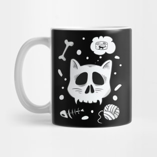 Skull Cat Funny Kitty Cat Food Cat Toys Mug